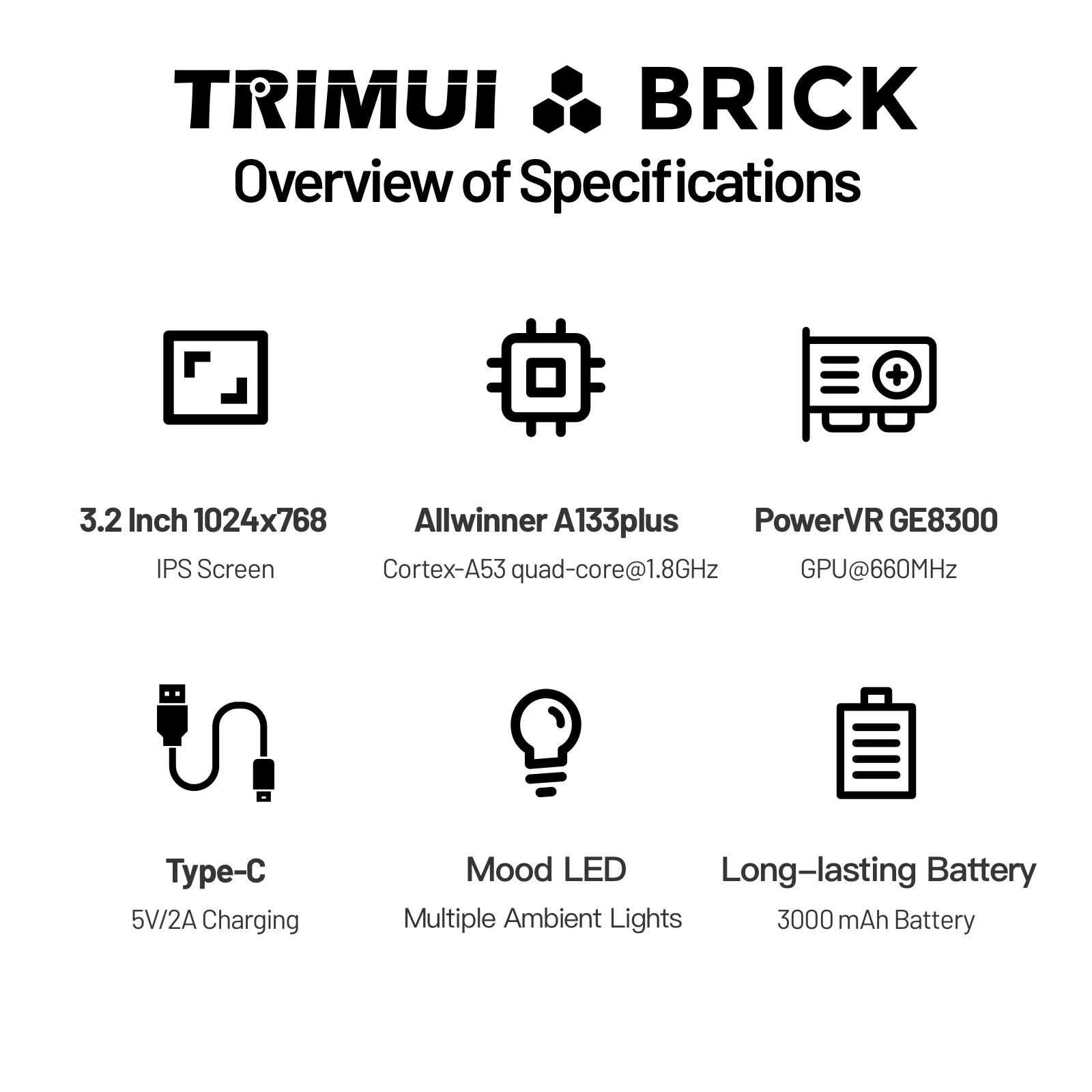 Trimui BRICK Handheld Game Players Consoles 3.2'' IPS Screen Emulator Linux System Portable Retro Video Games Allwinner - Image 6